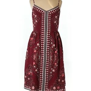 BANANA REPUBLIC floral burgundy midi dress